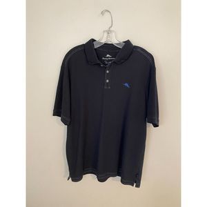 Tommy Bahama Black Polo with Blue Fish logo